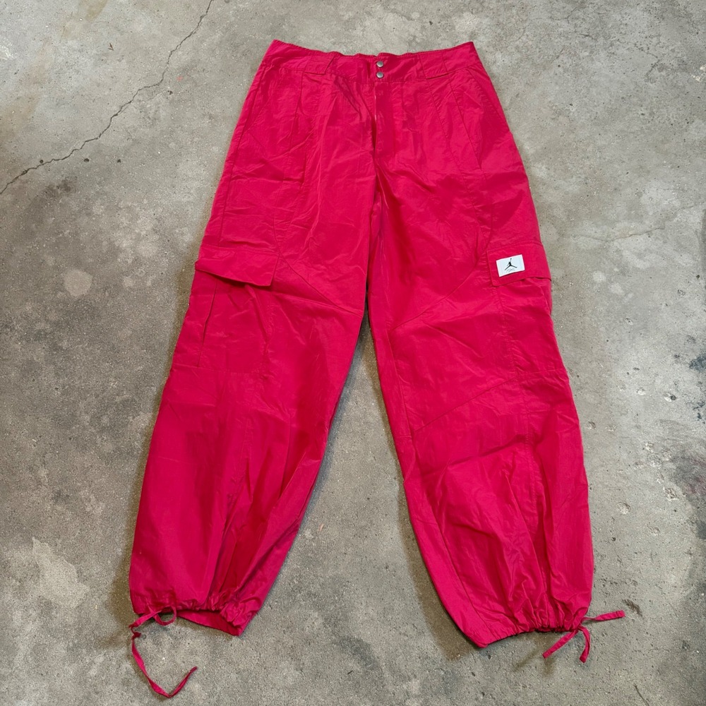 Jordan Cargo Pants Mens Large Red Flight Essentials Loose Fit Nylon DM5175-614